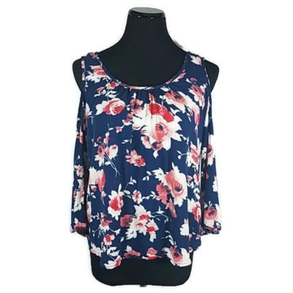 Floral Peep Shoulder Blouse